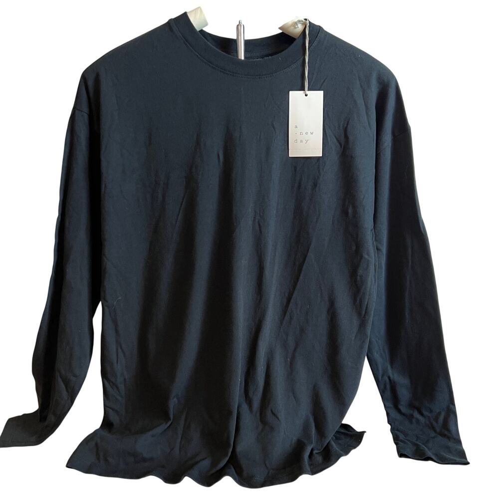 A New Day Women's Black Long Sleeve Crewneck T-Shirt - Size XL - NWT